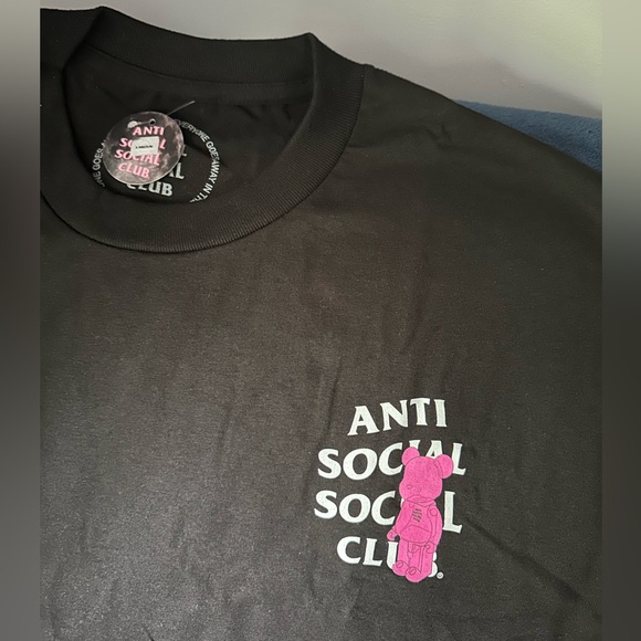 ASSC | Anti Social Social Club X BearBrick Tee T-Shirt | NWT (XL) Pink/Black - Picture 2 of 6